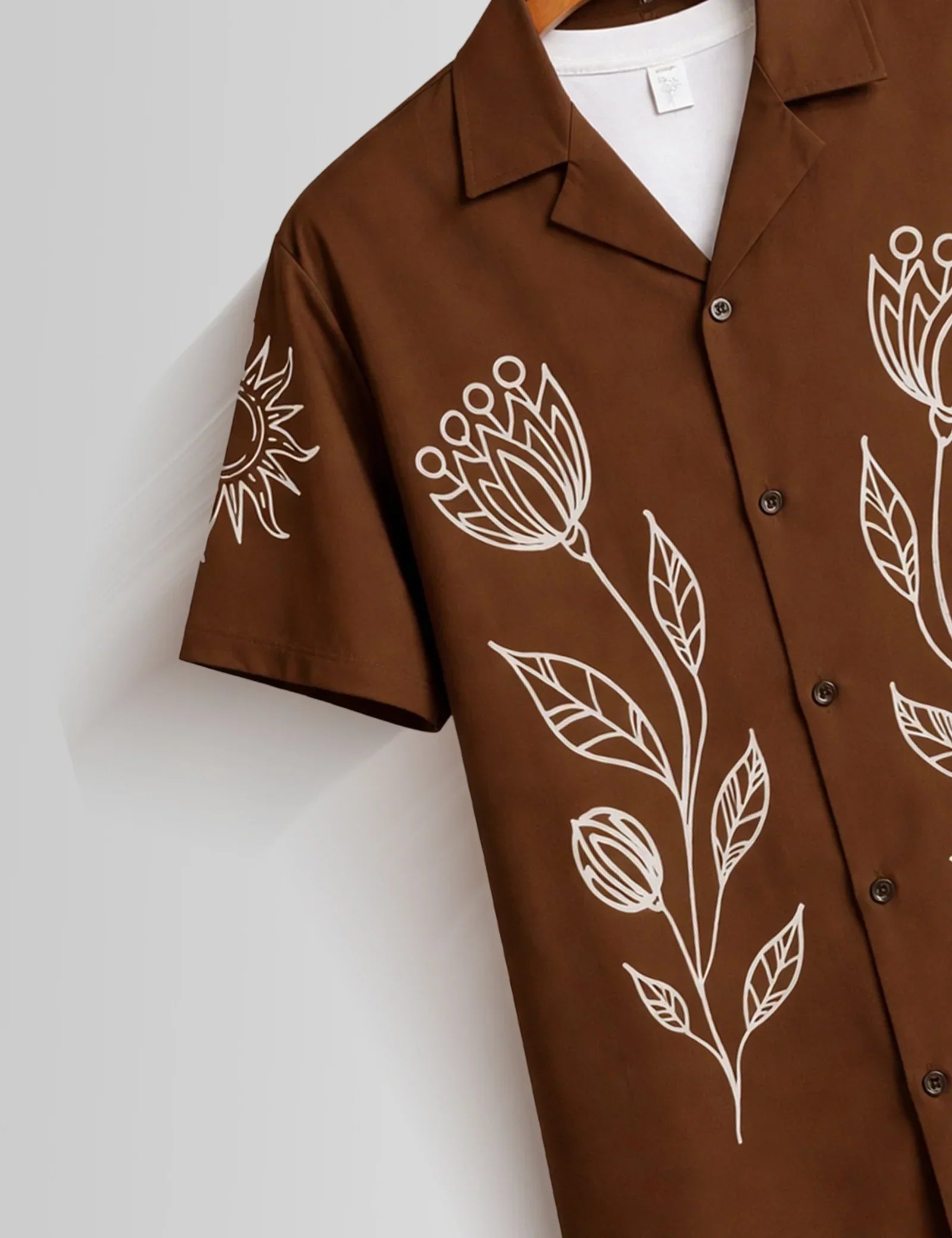 Maroon Outline Mens Half Sleeves Shirts - XPST
