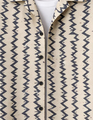 Vertical Zigzag Mens Half Sleeves Shirts - XPST